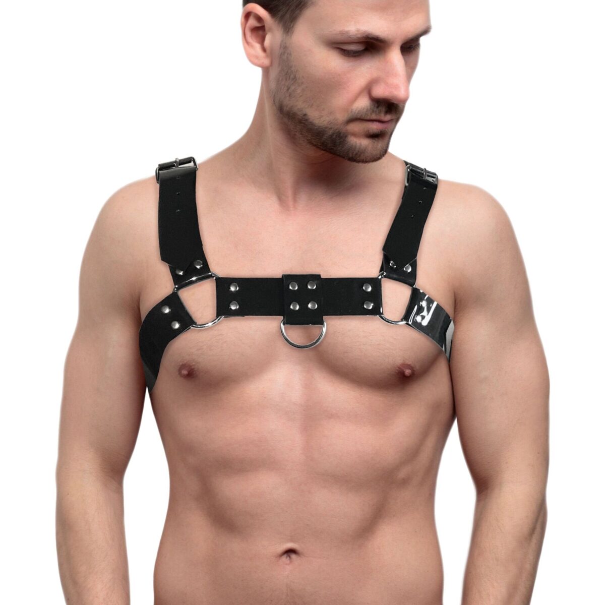 Чоловіча портупея на груди Feral Feelings - Bulldog Harness Black - Зображення 1