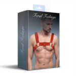 Чоловіча портупея на груди Feral Feelings - Bulldog Harness Red - Зображення 3