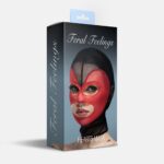 Маска серце сітка з відкритим ротом та очима Feral Feelings - Hearts Mask Black/Red - Зображення 2