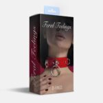 Нашийник для фіксації з натуральної шкіри Feral Feelings - D-Rings Red - Зображення 2