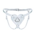 Трусики Серце для страпону з натуральної шкіри Feral Feelings - Hearts Strap-on Belt White