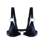 Ліф з натуральної шкіри Feral Feelings - Bikini Top Black