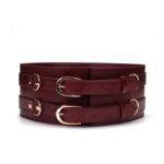 Шкіряний пояс для бондажу Liebe Seele Wine Red Waist Cuff, L Size