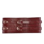 Шкіряний пояс для бондажу Liebe Seele Wine Red Waist Cuff, L Size - Зображення 5