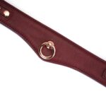 Шкіряний нашийник з повідцем Liebe Seele Wine Red Curved Collar, замок-сердечко - Зображення 8