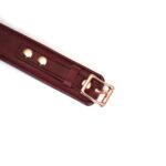 Шкіряний нашийник з повідцем Liebe Seele Wine Red Curved Collar, замок-сердечко - Зображення 9