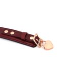 Шкіряний нашийник з повідцем Liebe Seele Wine Red Curved Collar, замок-сердечко - Зображення 5