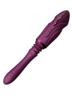Компактна смарт секс-машина Zalo – Sesh Velvet Purple, 2 насадки, пульт ДК, кристал Swarovski - Зображення 4