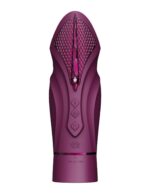 Компактна смарт секс-машина Zalo – Sesh Velvet Purple, 2 насадки, пульт ДК, кристал Swarovski - Зображення 7