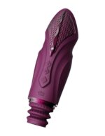 Компактна смарт секс-машина Zalo – Sesh Velvet Purple, 2 насадки, пульт ДК, кристал Swarovski - Зображення 3