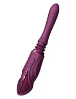 Компактна смарт секс-машина Zalo – Sesh Velvet Purple, 2 насадки, пульт ДК, кристал Swarovski - Зображення 8