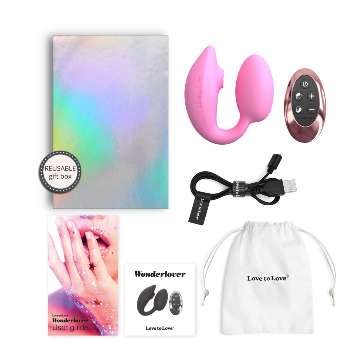 Віброяйце з вакуумною кліторальною стимуляцією Love To Love Wonderlover PINK PASSION - Зображення 6