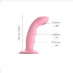Насадка для страпона з подвійною точковою пульсацією Strap-On-Me TAPPING DILDO WAVE – CORAL PINK, М - Зображення 2