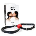 Подвійний кляп Art of Sex - Twins, натуральна шкіра - Зображення 3