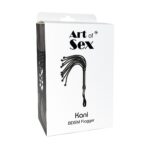 Ажурний батіг Кішка з екошкіри Art of Sex - Kani, колір чорний - Зображення 4