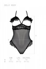 Еротичне боді Passion DOLLY BODY, XXL/XXXL, black, з відкритими чашками - Зображення 4