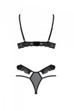 Еротичний комплект Passion DOLLY SET, S/M, black, з відкритими чашками - Зображення 4