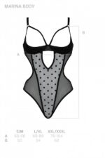 Еротичне боді Passion MARINA BODY, XXL/XXXL, black, з відкритими чашками - Зображення 5