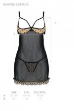 Еротичний пеньюар Passion MARINA CHEMISE, L/XL, beige - Зображення 5