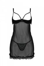 Еротичний пеньюар Passion MARINA CHEMISE, XXL/XXXL, black - Зображення 3