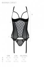 Корсет Passion MARINA CORSET, L/XL, black, з відкритими чашками - Зображення 5