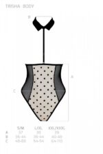 Еротичне боді Passion TRISHA BODY, S/M, beige, з відкритими чашками - Зображення 5