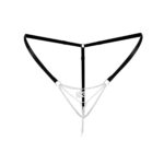Сексуальні трусики з ланцюжком та підвіскою Art of Sex - KISS panties XS-M, колір чорний - Зображення 3