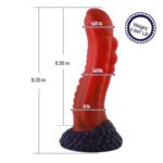 Силіконовий дилдо Hismith 8.35" Curved Silicone Dildo Red Monster Series - Зображення 2