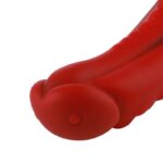 Силіконовий дилдо Hismith 8.35" Curved Silicone Dildo Red Monster Series - Зображення 4