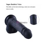 Силіконовий дилдо Hismith 8.3" Silicone Dildo Black - Зображення 3