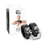 Наручники із екошкіри Art of Sex - Handcuffs Emoji, колір чорний - Зображення 4