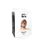 Маска з ланцюгами Art of Sex - Devon, натуральна шкіра, колір чорний - Зображення 4