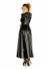 Сукня-плащ з мокрим ефектом Noir Handmade F128C Powerwetlook gown coat, L - Зображення 3