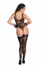 Боді Noir Handmade F242 Tulle body with patterned flock embroidery - XL - Зображення 2