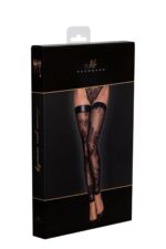 (SALE) Панчохи Noir Handmade F243 Tulle stockings with patterned flock embroidery - M - Зображення 6