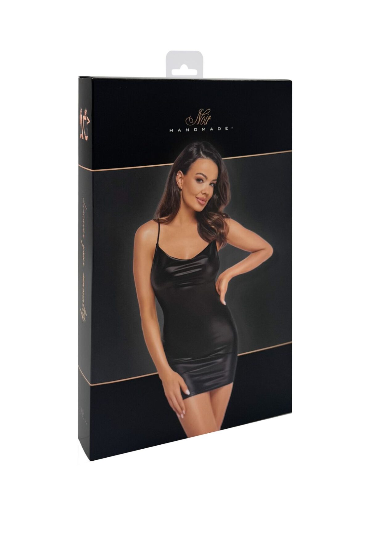 Сукня Noir Handmade F307 Mirage wetlook mini dress with jewelry rhinestone chain - 3XL - Зображення 7