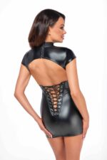 Сукня Noir Handmade F309 Fantasy wetlook mini dress with lace up back - L - Зображення 3