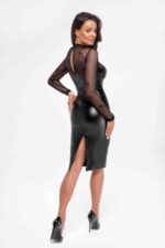 Сукня Noir Handmade F310 Sublime wetlook and flocked mesh midi dress - L - Зображення 2