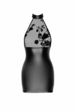 Сукня Noir Handmade F311 Eros mini halter dress of flocked mesh and wetlook - XL - Зображення 4
