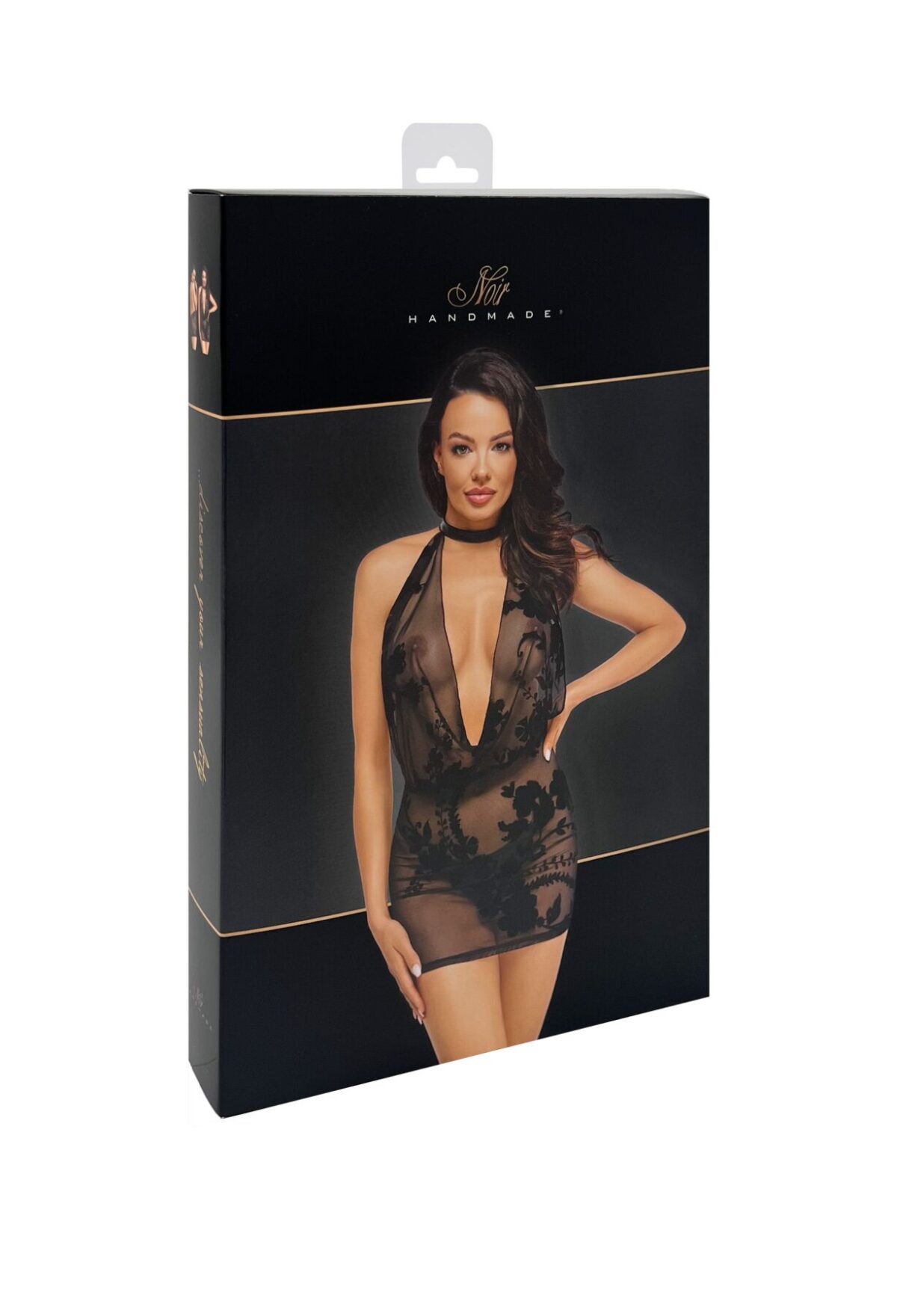 Сукня Noir Handmade F313 Mythos mini flocked mesh dress with jewelry rhinestone chain - L - Зображення 7