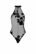 Боді Noir Handmade F314 Ego flocked mesh halter bodysuit - S - Зображення 5