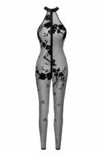 Бодістокінг Noir Handmade F315 Ego flocked mesh halter catsuit - M - Зображення 5