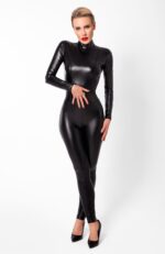 Комбінезон Noir Handmade F319 Caged wetlook catsuit with zippers and ring - S - Зображення 2