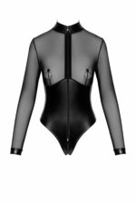 Боді Noir Handmade F321 Edge wetlook and mesh body with rings - XL - Зображення 7