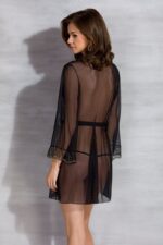 Пеньюар Passion AMBERLY PEIGNOIR black, XXL/XXXL, пояс у комплекті - Зображення 6