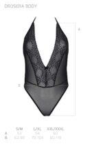 Боді Passion DROSERA BODY black, L/XL, високі вирізи, верх на зав’язках - Зображення 5