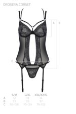 Корсет Passion DROSERA CORSET black, XXL/XXXL, з кріпленнями для панчіх, трусики в комплекті - Зображення 5