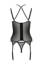 Корсет Passion DROSERA CORSET black, XXL/XXXL, з кріпленнями для панчіх, трусики в комплекті - Зображення 4