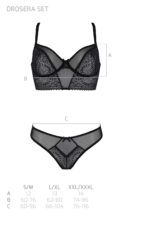 Комплект Passion DROSERA SET black, XXL/XXXL, сітка+мереживо, бюстьє та трусики танга - Зображення 5