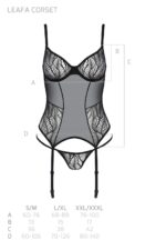 Корсет Passion LEAFA CORSET black L/XL - ECO Passion - Зображення 5